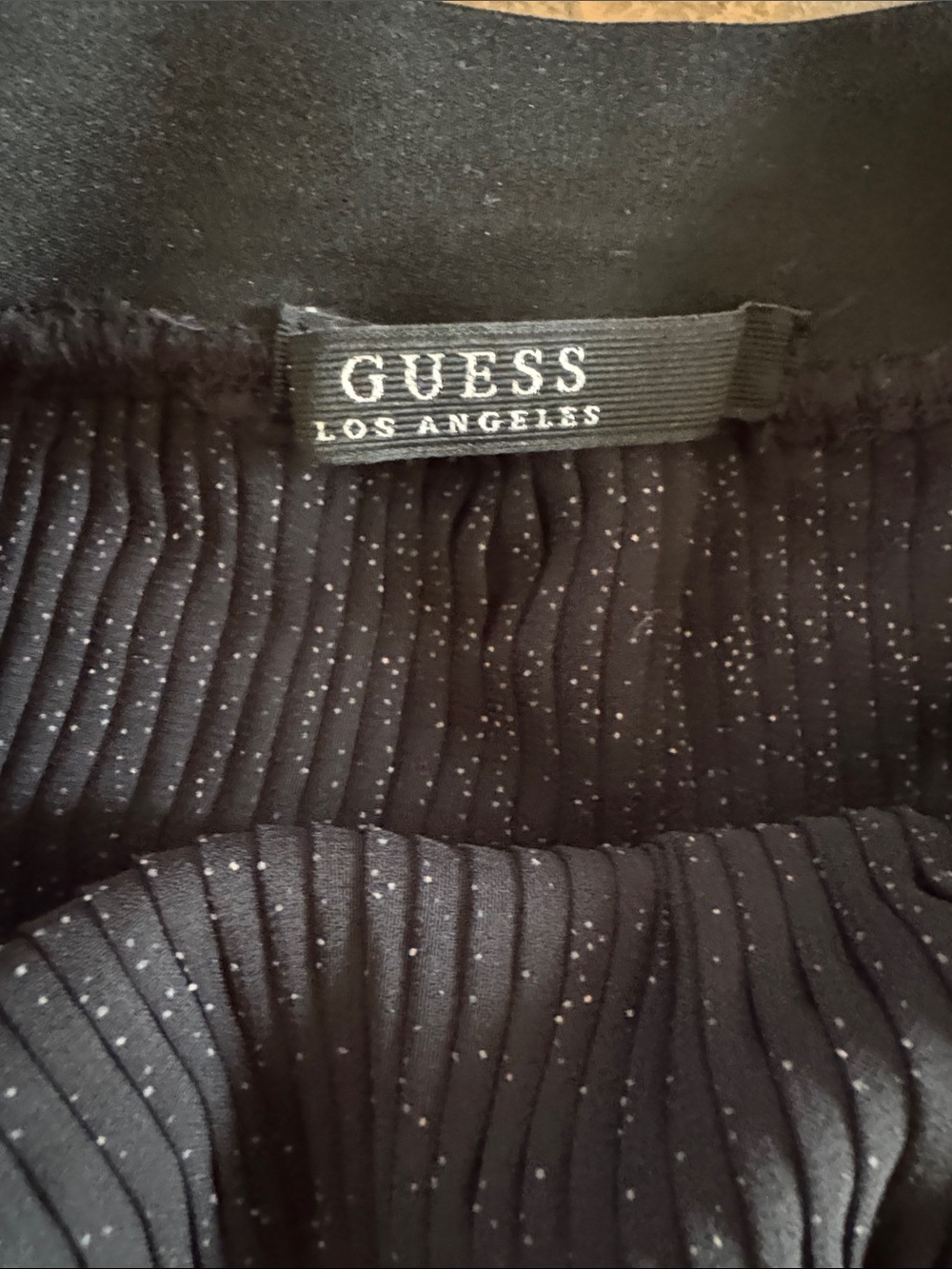 Guess Shiny Black Pleated Midi Skirt - Picture 2 of 6
